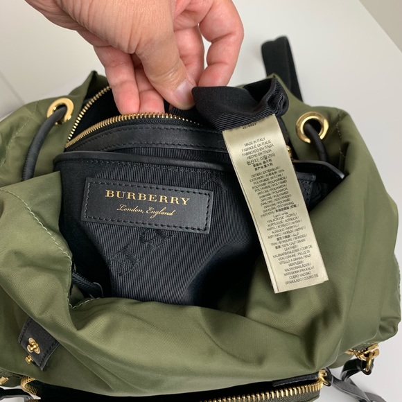 Burberry Medium Rucksack - Green Nylon Leather - Picture 6 of 8